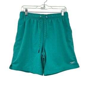 Speedo Solid Volley Swim Shorts Men's M Blue Green Beach Sports‎